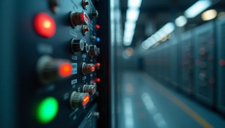 Eye-level view of industrial control panel with connectivity devices
