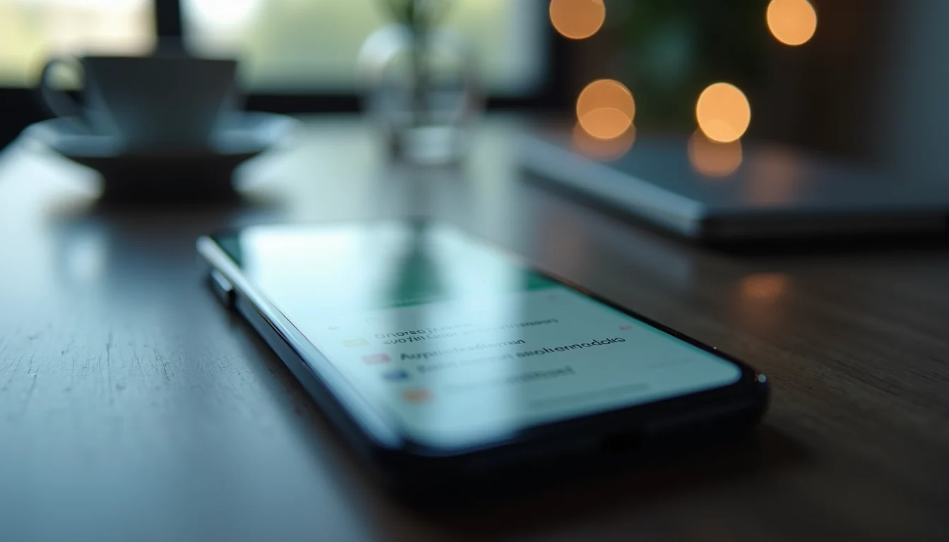 Close-up view of a smartphone screen showing a task management app with notifications